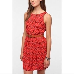 Jack by BB Dakota Red Chevron Cutout Dress M Medium